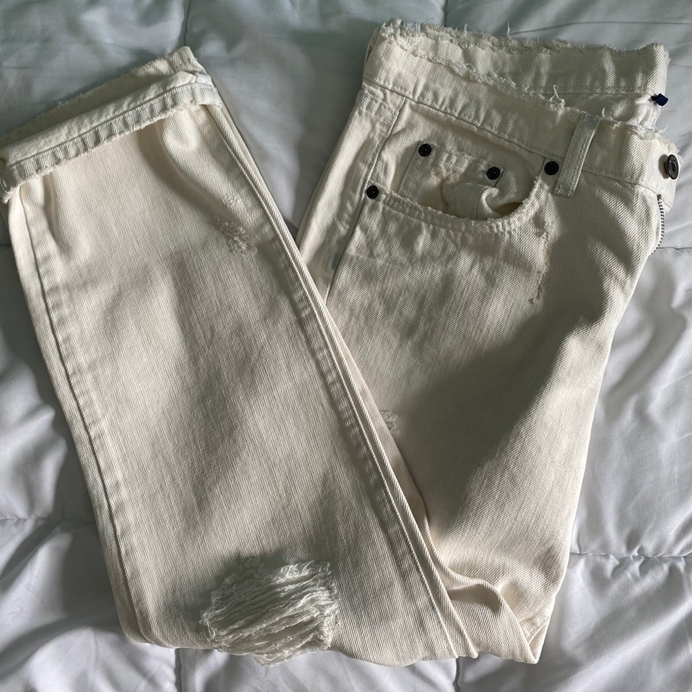 LF Distressed White Boyfriend Jeans Sz 29